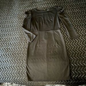 BB Dakota Black Bodycon Dress, Size S, Ruched Three Quarter Sleeve, Sheath